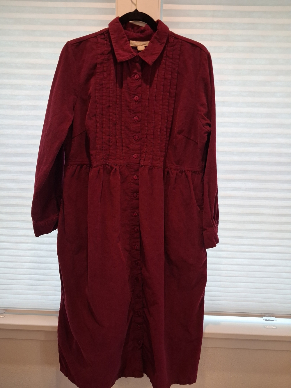 Woman Within Burgundy Button-Front Midi Dress